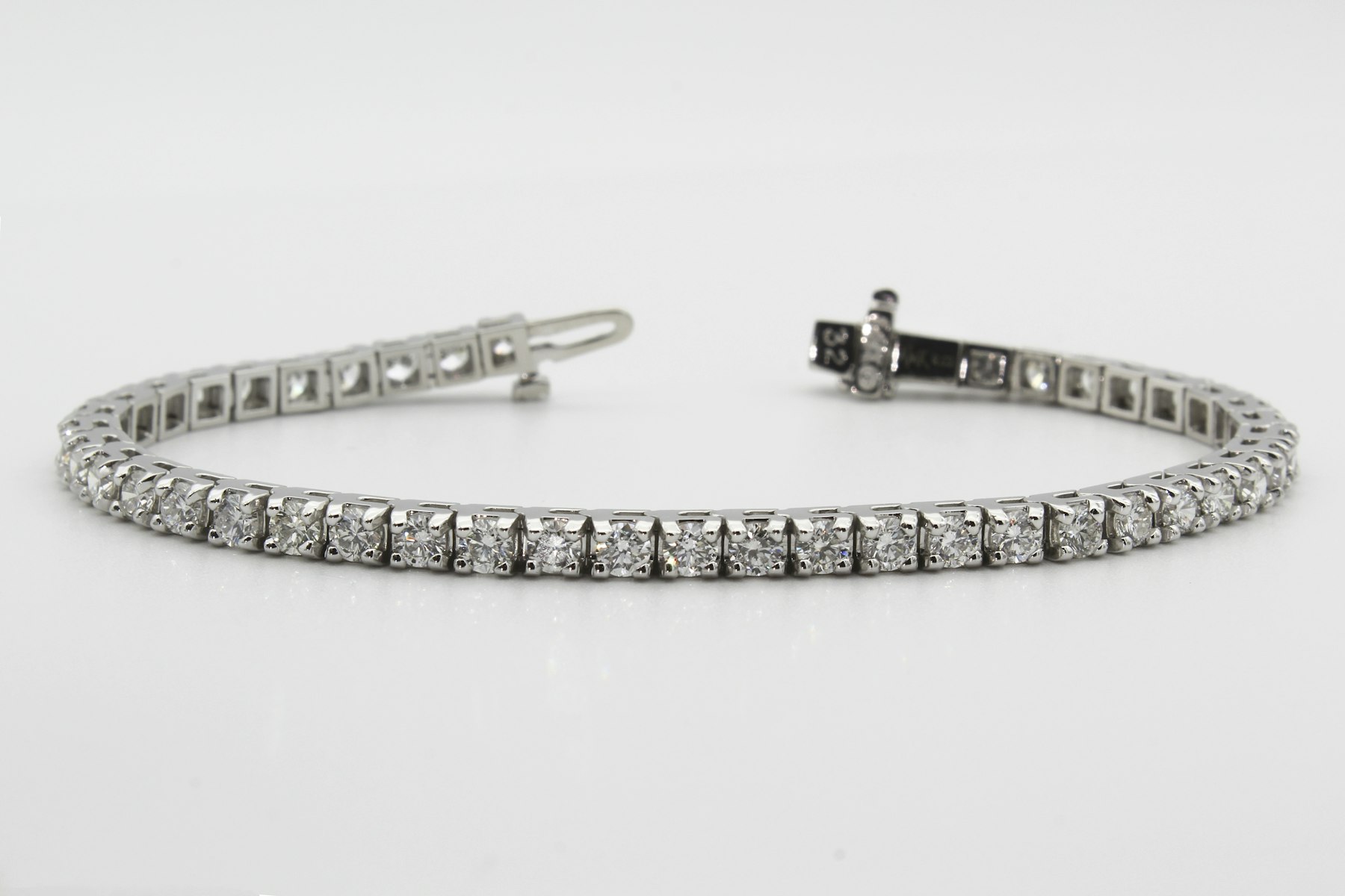 Diamond bracelet photographed against a neutral background